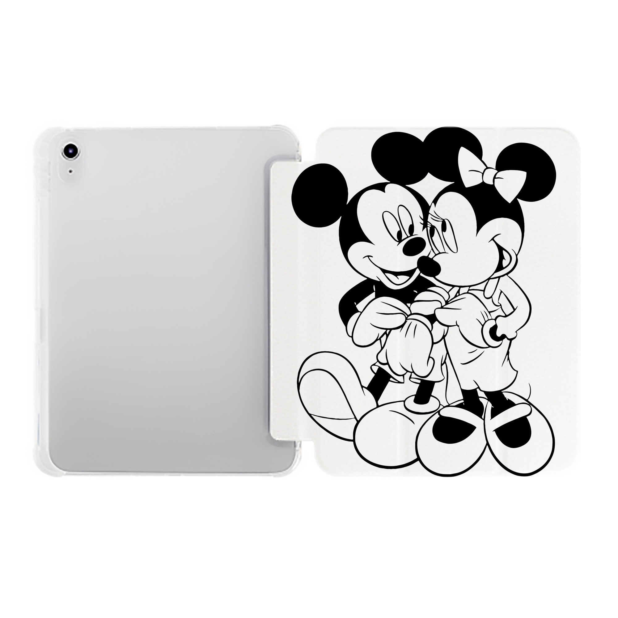 （画像用） ミッキーマウス Mickey Mouse IPad ケース ペン収納付き 三つ折りスタンド PUレザー×シリコン 対応機種9.5/10.5/10.9インチ
